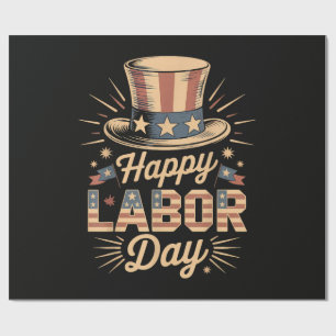 Happy Labour Day Patriotic Celebration Wrapping Paper