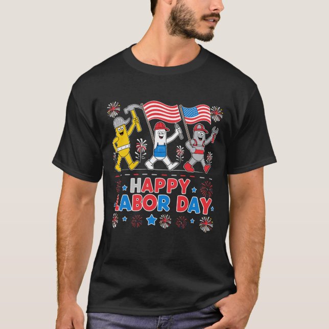 Happy Labour Day Patriotic Edition for Men, Women, T-Shirt (Front)