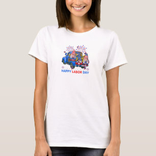 Happy Labour Day Patriotic Union Workers USA Flag T-Shirt