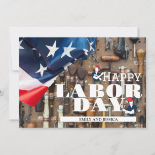 Happy Labour Day patriotic USA flag holiday card
