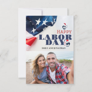 Happy Labour Day patriotic USA flag holiday card