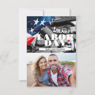 Happy Labour Day patriotic USA flag holiday card