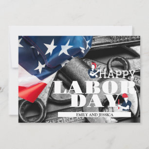 Happy Labour Day patriotic USA flag holiday card