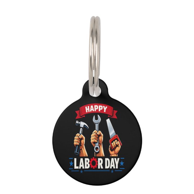 Happy Labour-day Pet Tag (Front)