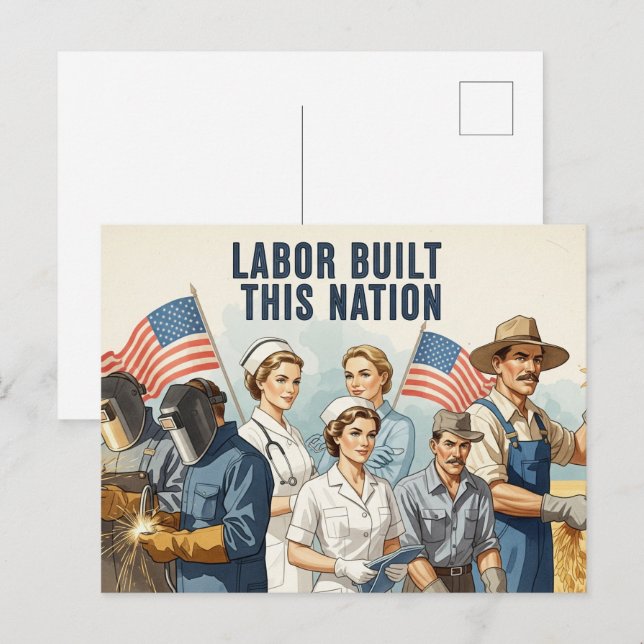 Happy Labour Day  Postcard (Front/Back)