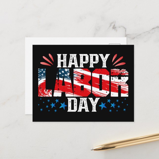 Happy Labour Day Postcard (Front/Back In Situ)