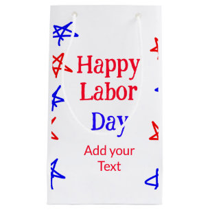 Happy labour day red blue star American day add te Small Gift Bag