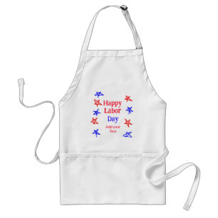 Happy labour day red blue star American day add te Standard Apron