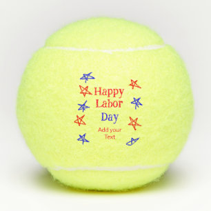Happy labour day red blue star American day add te Tennis Balls