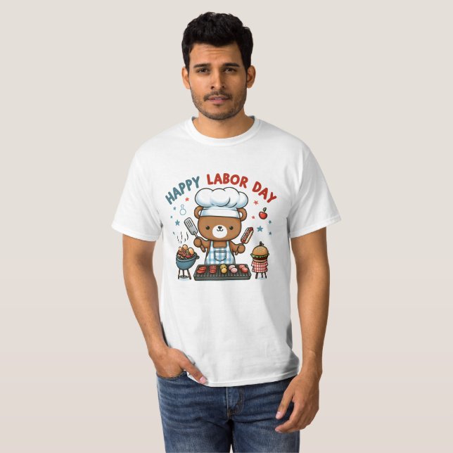 Happy Labour Day Teddy Bear T-shirt (Front Full)