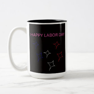 Happy Labour Day Two-Tone Mug – Patriotic Star Des