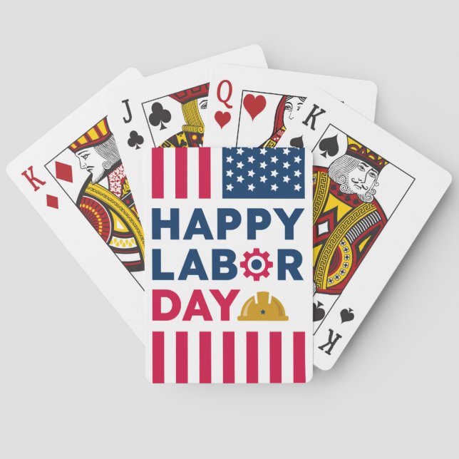 Happy Labour Day, United States Playing Cards (Back)