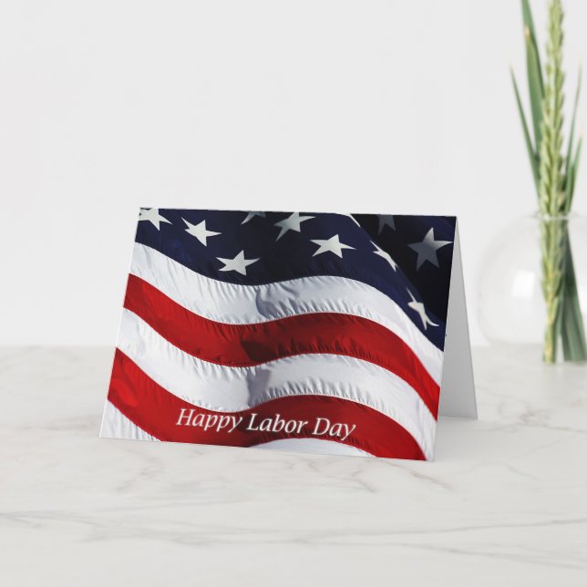 Happy Labour Day US Flag Card (Front)