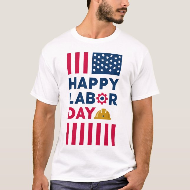 Happy Labour Day, USA Holiday T-Shirt (Front)