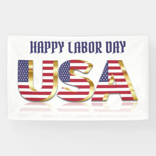 Happy Labour Day USA Typography Banner