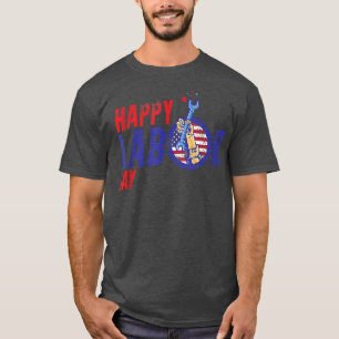 Happy Labour Day Vintage Distressed Typography Wor T-Shirt