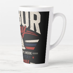 Happy Labour Day Vintage Typography Honouring Latte Mug