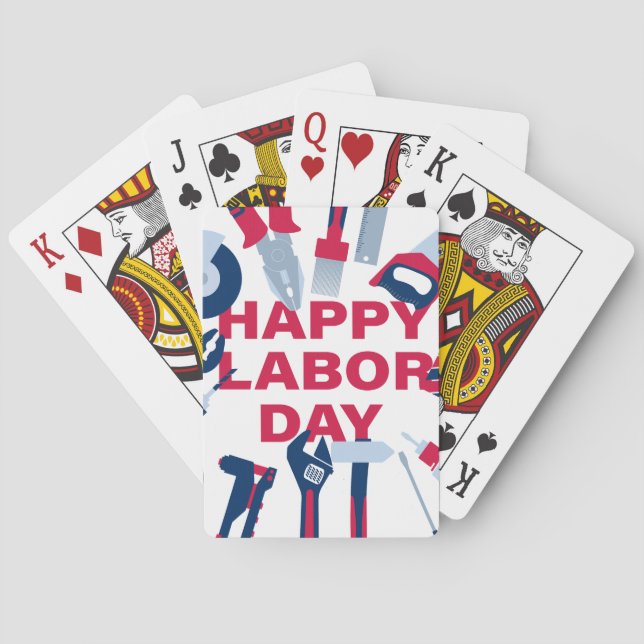 Happy labour day Weekend Playing Cards (Back)