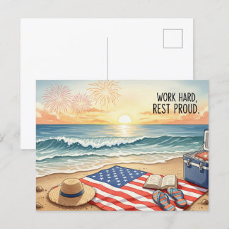 Happy Labour Day  with Flag Postcard