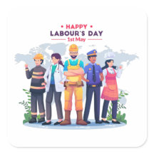 Happy Labour's Day Workforce Heroes Sticker