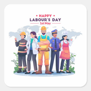 Happy Labour's Day Workforce Heroes Sticker