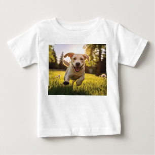 Happy Labrador Puppy Running Baby T-Shirt