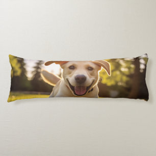 Happy Labrador Puppy Running Body Cushion