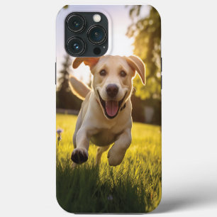 Happy Labrador Puppy Running iPhone 13 Pro Max Case