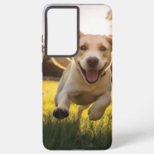 Happy Labrador Puppy Running Samsung Galaxy Case