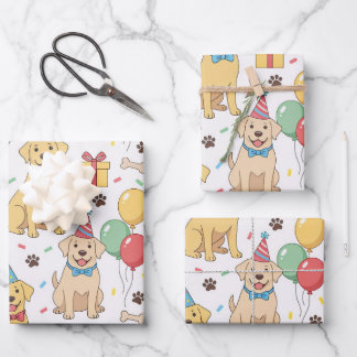 Happy Labrador Retriever Birthday Wrapping Paper Sheet