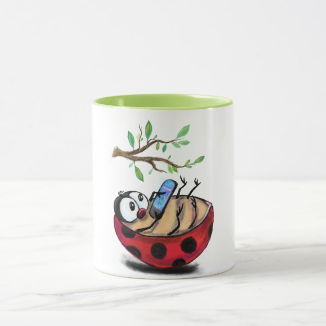 Happy Ladybug Funny Mug (Center)