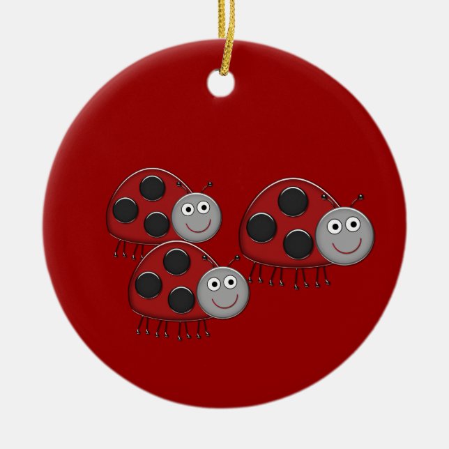 Happy Ladybug Ornament (Front)
