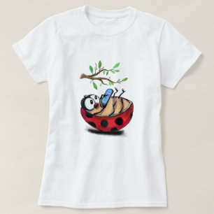 Happy Ladybug with Phone Funny T-Shirt