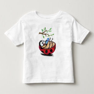 Happy Ladybug with Phone Funny Toddler T-Shirt