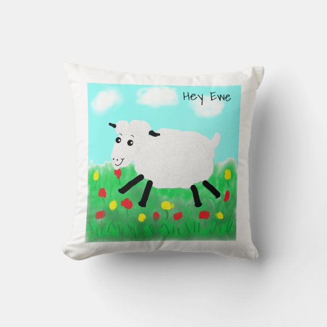 Happy Lamb Cute Cushion (Front)