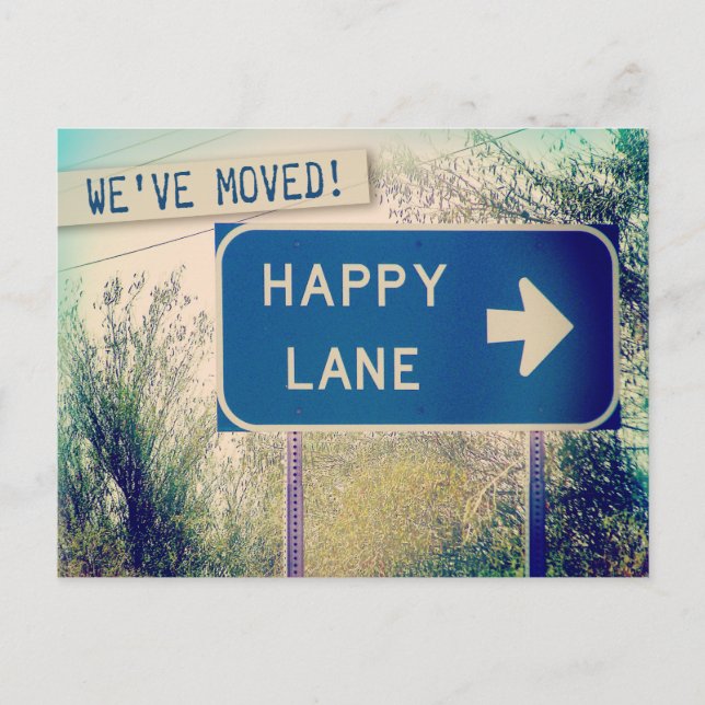 "Happy Lane" Change of Address Postcards (Front)
