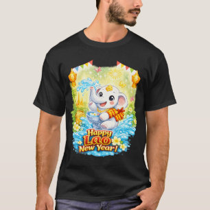 Happy Lao New Year – Cute White Elephant Pi Mai La T-Shirt