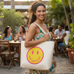 Happy Large Tote Bag