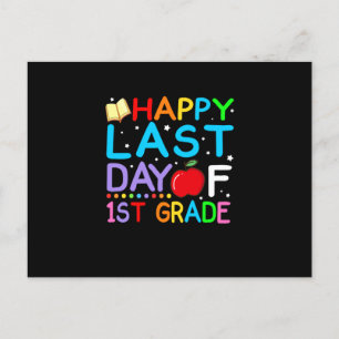 Happy Last Day Of 1st Grade Graduation Announcement Postcard