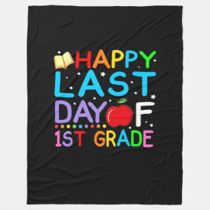 Happy Last Day Of 1st Grade Graduation Fleece Blanket
