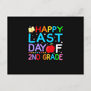 Happy Last Day Of 2nd Grade Graduation Announcement Postcard