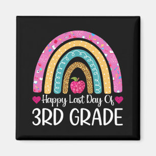 Happy Last Day Of 3rd Grade School Teacher Leopard Magnet