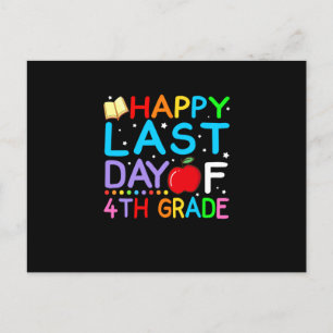 Happy Last Day Of 5th Grade Graduation Announcement Postcard