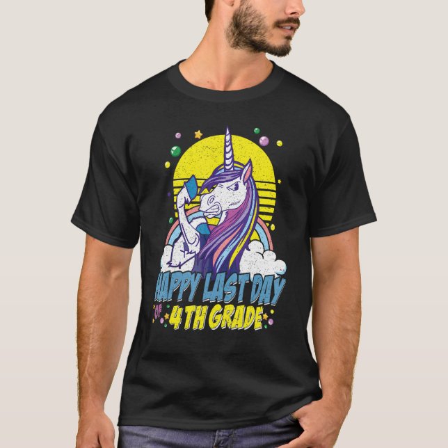 Happy Last Day Of 5th Grade Unicorn Boys Girls T-Shirt (Front)