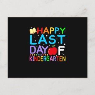 Happy Last Day Of Kindergarten Graduation Announcement Postcard