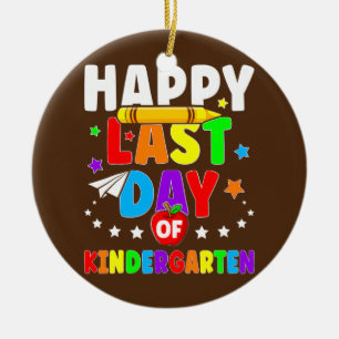 Happy Last Day Of Kindergarten Graduation Teacher Ceramic Tree Decoration