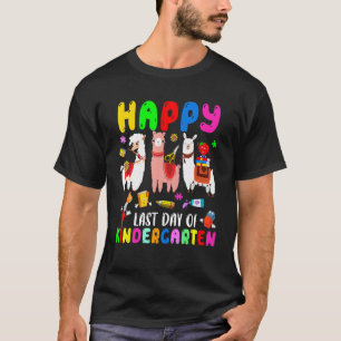 Happy Last Day Of Kindergarten Teacher Kids Three  T-Shirt