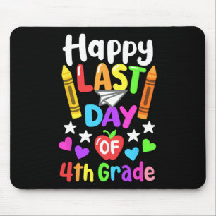 Happy Last Day Of School 4th Grade Cl Of 2025 Kids Mouse Mat