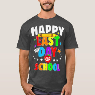 Happy Last Day Of School Apple Boy Girl Kids T-Shirt