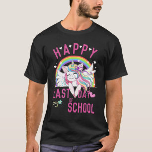 Happy Last Day Of School Beautiful Unicorn With Wi T-Shirt